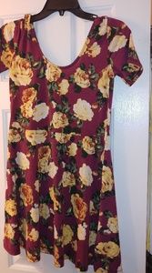 Burgundy Floral Dress